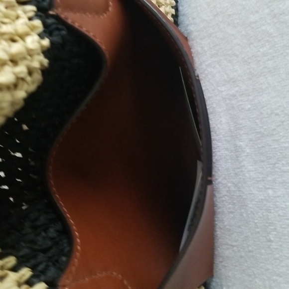 New Ralph Lauren Striped Straw Daphney Tote Bag - Picture 13 of 14